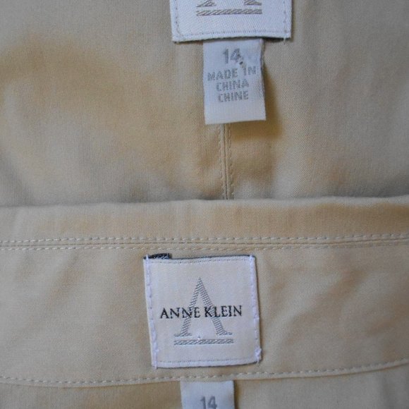 Nwt $325 ANNE KLEIN Beige 2 PC Set Cami/Jacket Sz 14 Wear To Work - Picture 6 of 9